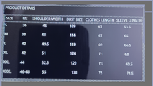 Load image into Gallery viewer, PU Leather jacket hoodie Size Chart 
