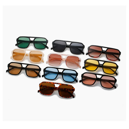 New Square Sunglasses Women Fashion Double Beam Sunglasses Women/men.