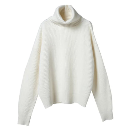 DY Wool Women's Sweater Autumn Winter Warm Turtlenecks Casual Loose Oversized Lady Sweaters Knitted Pullover Top Pull Femme