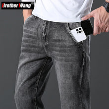 Cargar imagen en el visor de la galería, Fit Stretch Denim Pants Fashion Casual Slim Trousers Men Brand
