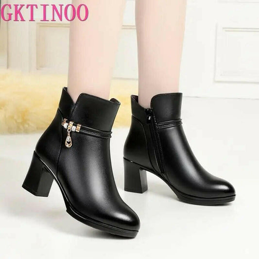 High heel winter shoes women 