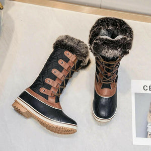 Winter Boots Women Snow Boots Winter Shoes Warm Thick Fur Non-slip Waterproof High Boots Woman Shoes Big Size 36-42.
