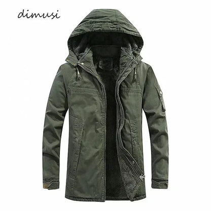 DIMUSI Winter Men's Jackets Fashion Fleece Warm Winbreaker Jackets Male Outdoor Thicken Military Thermal Hooded jackets Clothing.