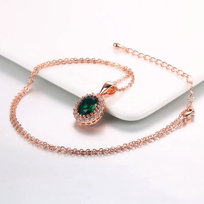 Wedding Jewelry Set For Women Rose Gold Color 3pcs set.