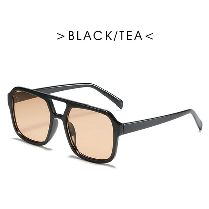 New Square Sunglasses Women Fashion Double Beam Sunglasses Women/men.