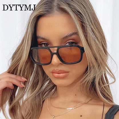 New Square Sunglasses Women Fashion Double Beam Sunglasses Women/men.