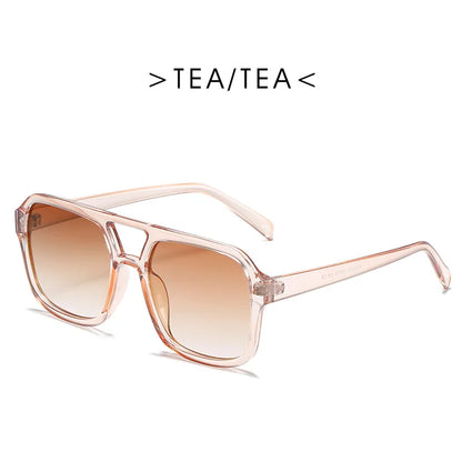 New Square Sunglasses Women Fashion Double Beam Sunglasses Women/men.