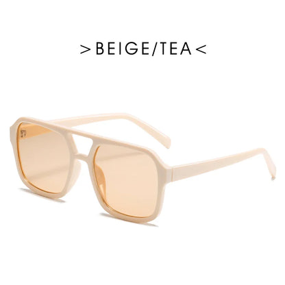 New Square Sunglasses Women Fashion Double Beam Sunglasses Women/men.