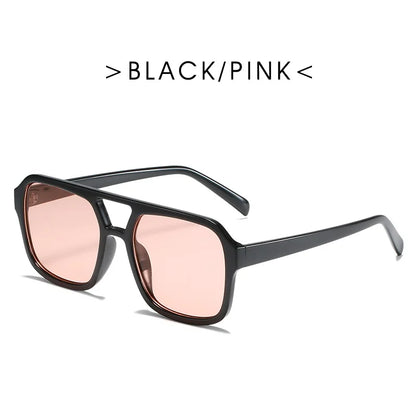 New Square Sunglasses Women Fashion Double Beam Sunglasses Women/men.