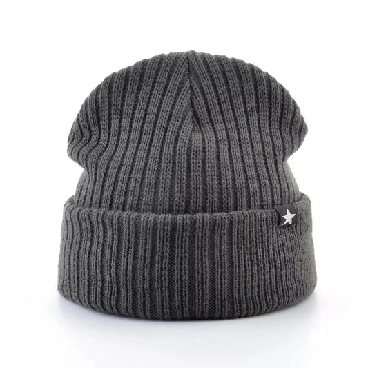 Men Knitted Wool Solid Color Beanie Hats 