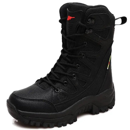 New Waterproof Men's Boots Outdoor Non-slip Men Hiking Boots High Top Winter Men's Motorcycle Boots Rubber Men Work Desert Boots