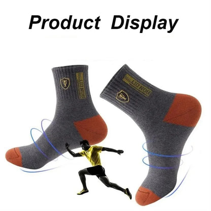 5 Pairs Apring And Fall Mens Sports Socks Summer Leisure Sweat Absorbent Comfortable Thin  Breathable Basketball Meias EU 38-43