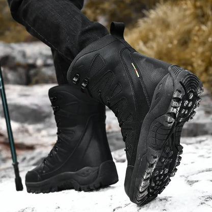 New Waterproof Men's Boots Outdoor Non-slip Men Hiking Boots High Top Winter Men's Motorcycle Boots Rubber Men Work Desert Boots