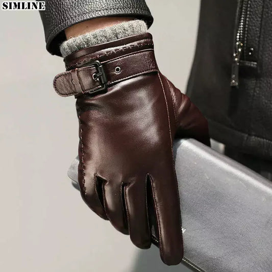 Genuine sheepskin Leather Gloves for men