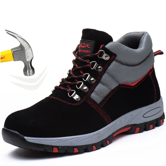 Men's High Top Safety Shoes Work Shoes Puncture Resistant.