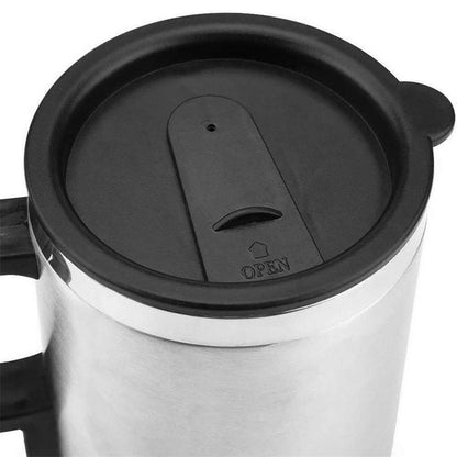 Stainless Steel Vehicle Heating Cup 450ml Electric Car Kettle for Camping Travel Coffee Milk Thermal Mug