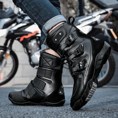 Buckle Motorcycle Boots Ankle Protection Essential Locomotive Shoe.