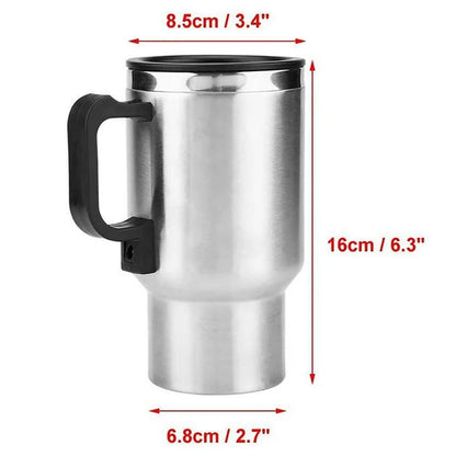 Stainless Steel Vehicle Heating Cup 450ml Electric Car Kettle for Camping Travel Coffee Milk Thermal Mug