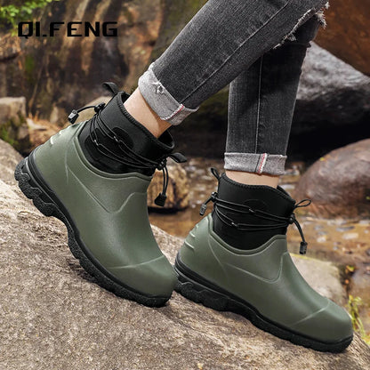 Men's  Thick Sole High Top Anti Slip  Work Safety Boots