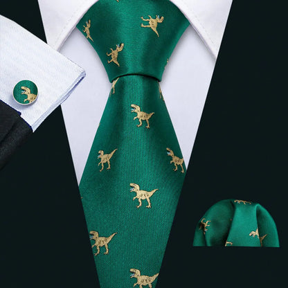 Barry.Wang Green Men Tie Wedding Silk Solid Necktie Pocket Square Cufflinks Sets New Suit High Quality Party Business Designer