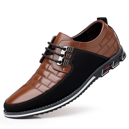 Men Sneakers Shoes Fashion Brand Classic Lace-Up Casual Loafers Pu Leather Shoes Black Breathable Business Men Shoes