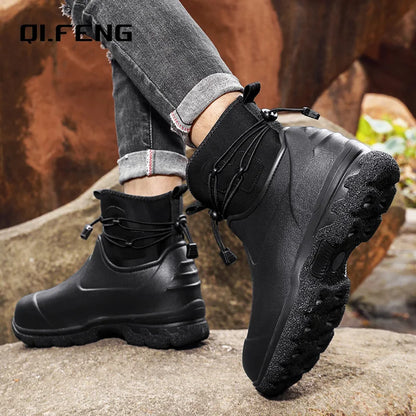 Men's  Thick Sole High Top Anti Slip  Work Safety Boots