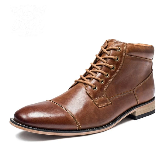 New men’s Shoes Winter New Men's Casual High-Top Shoes Genuine Leather Boots