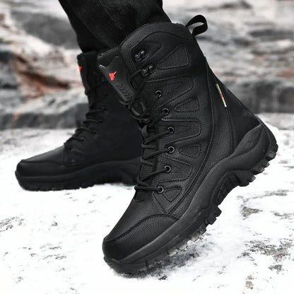 New Waterproof Men's Boots Outdoor Non-slip Men Hiking Boots High Top Winter Men's Motorcycle Boots Rubber Men Work Desert Boots