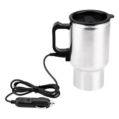 Stainless Steel Vehicle Heating Cup 450ml Electric Car Kettle for Camping Travel Coffee Milk Thermal Mug