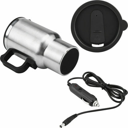 Stainless Steel Vehicle Heating Cup 450ml Electric Car Kettle for Camping Travel Coffee Milk Thermal Mug