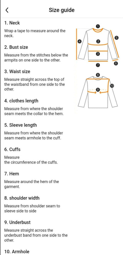 Product dimensions