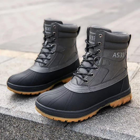 Outdoor  Winter Snow Work Boots for Men . Waterproof Slip-Resistant  Shoes