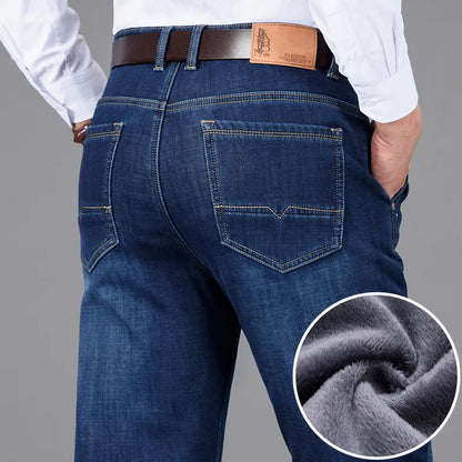 Cotton Thick Fleece Denim Pants