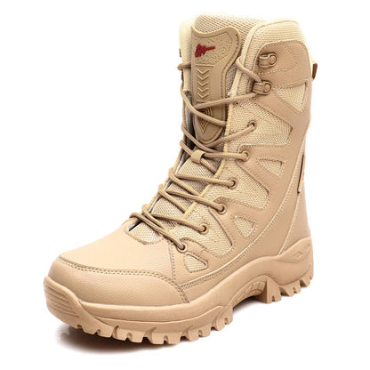 New Waterproof Men's Boots Outdoor Non-slip Men Hiking Boots High Top Winter Men's Motorcycle Boots Rubber Men Work Desert Boots