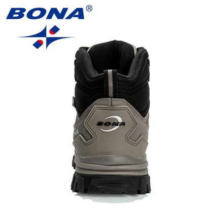 BONA 2023 New Designers Brand Winter Warm Boots Men Plush Nubuck Snow Boots Man High Quality High Top Boots Mansculino Sneakers.