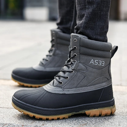 Outdoor  Winter Snow Work Boots for Men . Waterproof Slip-Resistant  Shoes