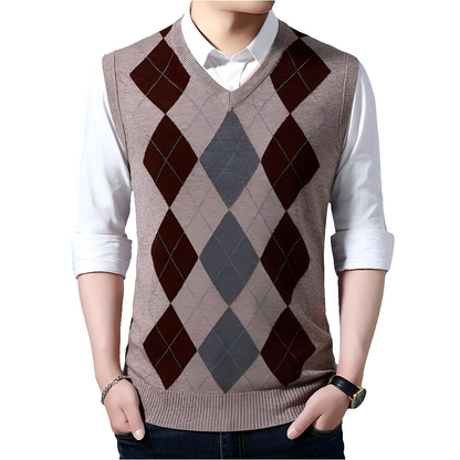 New Fashion Brand Sleeveless Sweater Mens Pullover Vest.