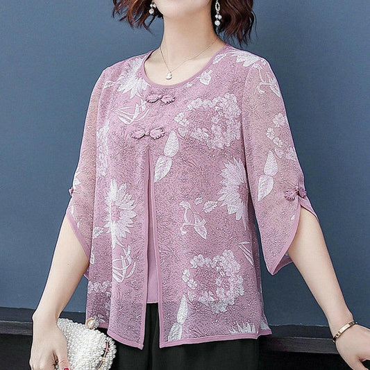 Women Spring Summer Style Chiffon Blouses Shirts 