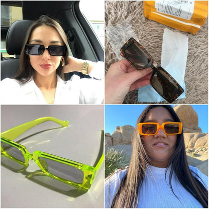 WHO CUTIE Trendy Rectangle Sunglasses Women 2020 Brand Design Black Thick Frame Fashion 90s Cool Sun Glasses Shades Female S186B.