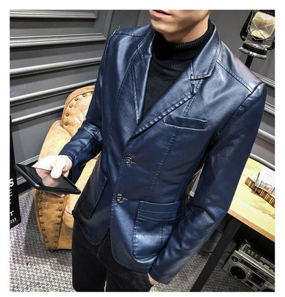 Blazer Leather Button Jacket for Men.