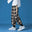 Men New  Polyester Loose Japan Harajuku style Grid Wide Pants Men Casual Drawstring Elastic Leg opening Ankle Length Pants Men.