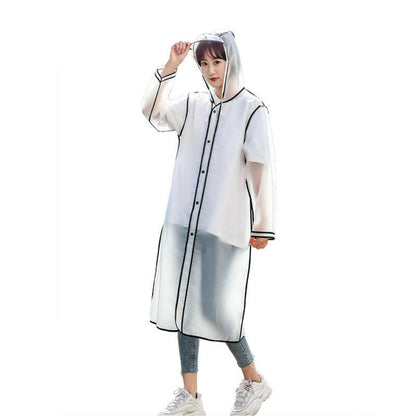 Man Raincoat Transparent Waterproof Ladies Rain Coat Women Windproof Single-person Rainwear Impermeable Environmental Travel.