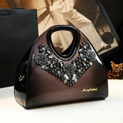 Luxury Fashion Diamond Women Handbag Female Dumpling Bag Genuine Leather Tote Bag Ladies New Party Shoulder Messenger Bags.