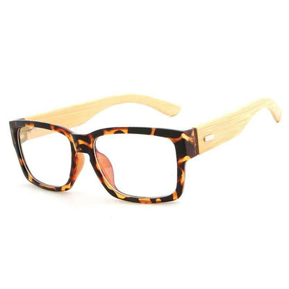 HDCRAFTER Wooden Eyeglasses Frames Men Oversized Bamboo Glasses Frame Rectangle Spectacles Reading Optical Glasses Frames.