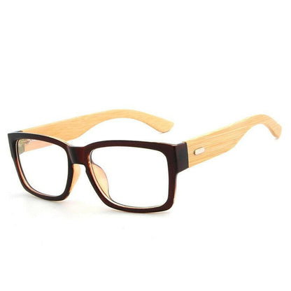 HDCRAFTER Wooden Eyeglasses Frames Men Oversized Bamboo Glasses Frame Rectangle Spectacles Reading Optical Glasses Frames.