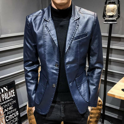 Blazer Leather Button Jacket for Men.