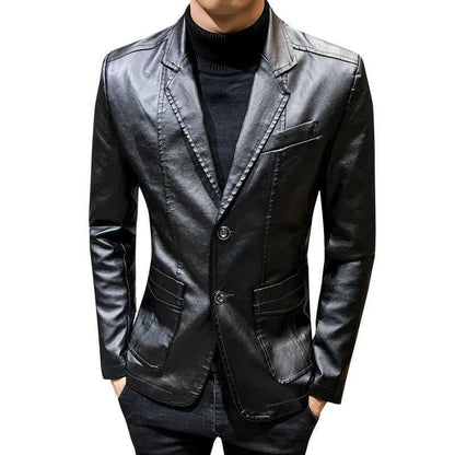 Blazer Leather Button Jacket for Men.