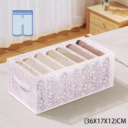 Jeans Compartment Storage Box Closet Clothes Drawer Mesh Separation Box Stacking Pants Drawer Divider Can Washed Home Organizer.