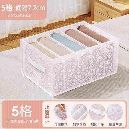 Jeans Compartment Storage Box Closet Clothes Drawer Mesh Separation Box Stacking Pants Drawer Divider Can Washed Home Organizer.