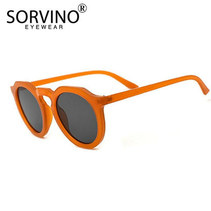 SORVINO Retro Round Cat Eye Sunglasses Women Luxury Brand 90s Designer Orange Pink Mirror Circle Cateye Sun Glasses Shades SP326.